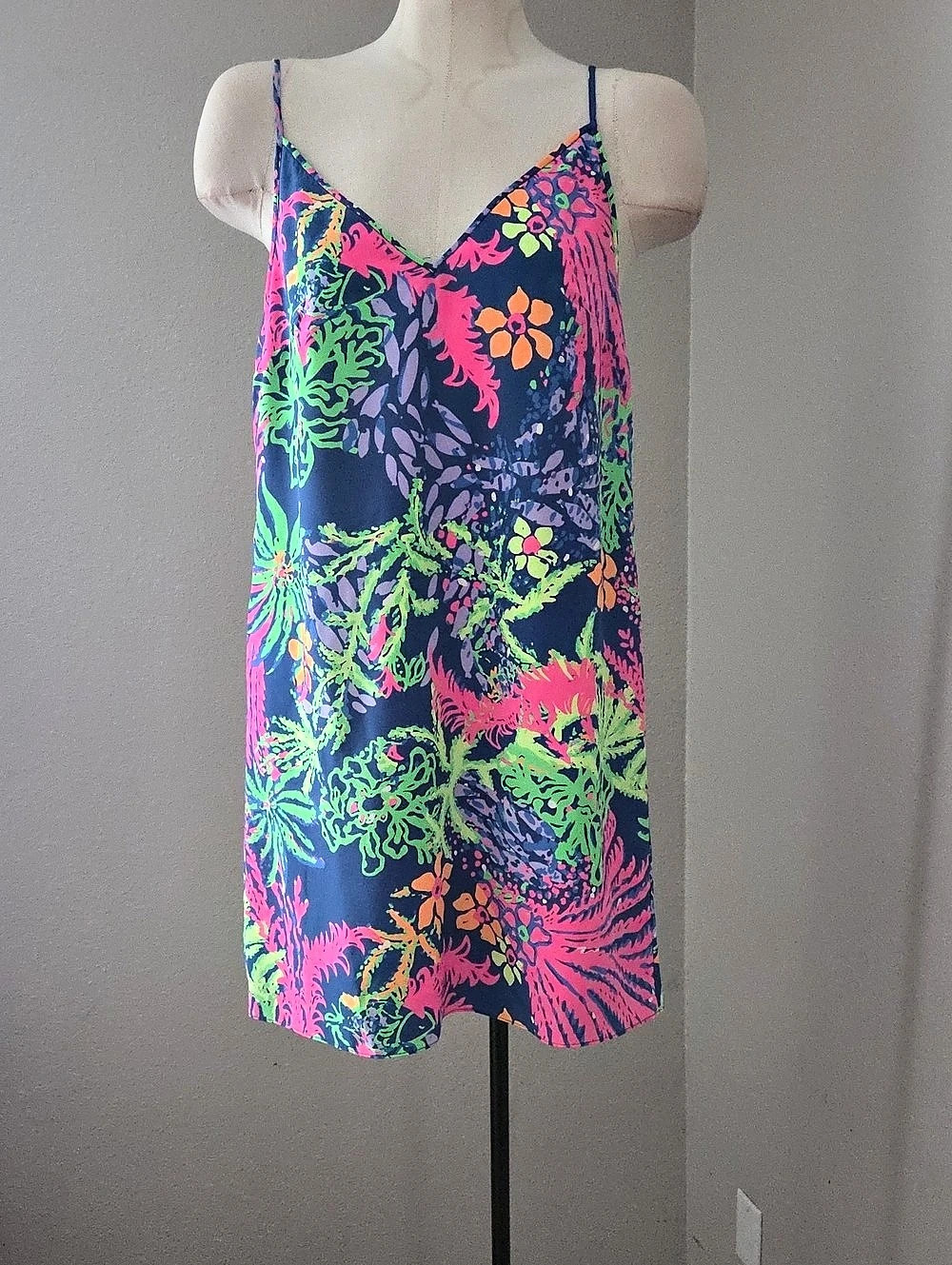 Lilly Pulitzer Jesslyn Silk Dress Floral Mini Dress in Blue & Pink